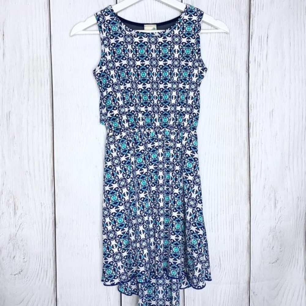 Lily Bleu Girls Blue & White Floral Summer Dress